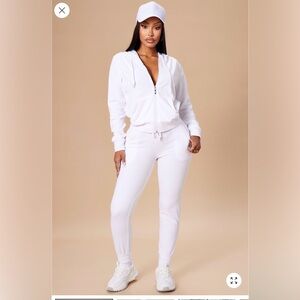 Women's White Hoodie and Jogger Set